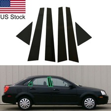 6pcs Glossy Black Pillar Posts Window Door Covers For Suzuki Forenza 4dr 04-08
