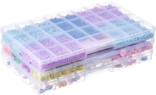 3 Pack Fixed 32 Grids Clear Plastic Storage Box, Transparent Organizer Container