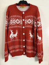 Tipsy Elves Men  s Cardigan Sz XL Naughty Reindeer Ugly Christmas Novelty Sweater