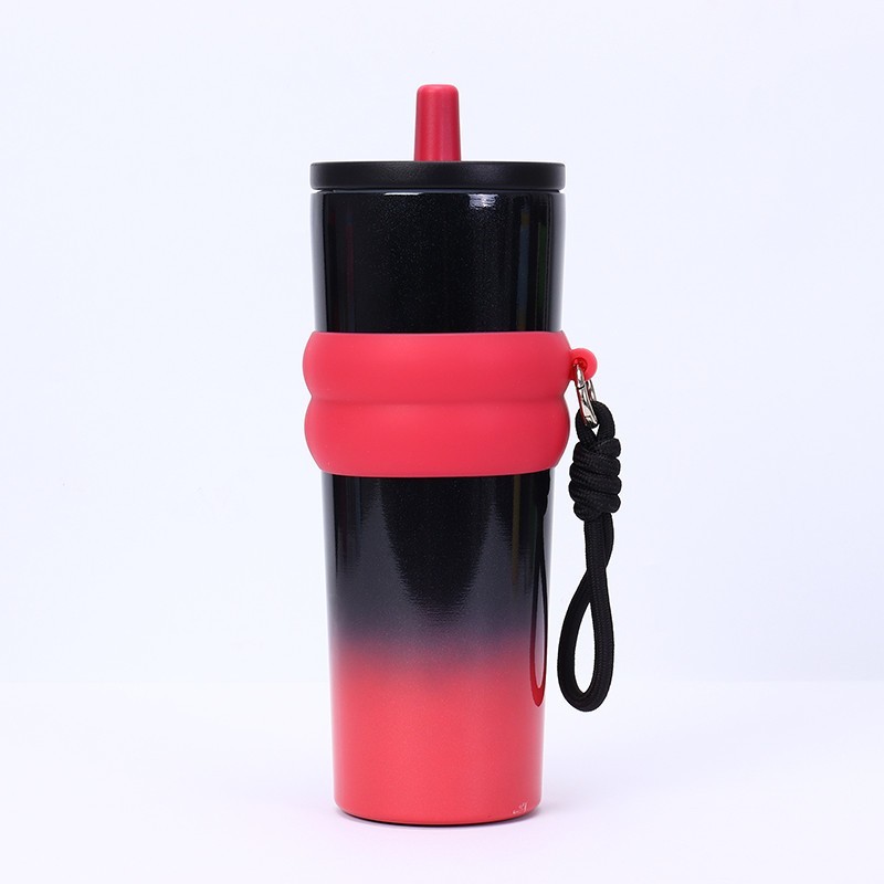 Large Capacity Stainless Steel Insulated Water Bottle,Portable Outdoor Straw Cup