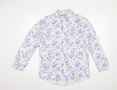 Turner & Sanderson Herrenhemd mehrfarbig Blumenmuster Baumwolle Knopfleiste 15,5 