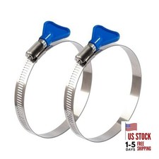 pcs Key-Type 304 Stainless Steel Worm Gear Hose Clamps, Adjustable 8 Inch 2