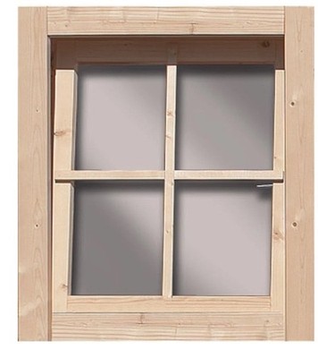 Ersatzkreuz für Gartenhaus Fenster Dreh-/Kipp aus Holz Echtglas 28mm kalibu