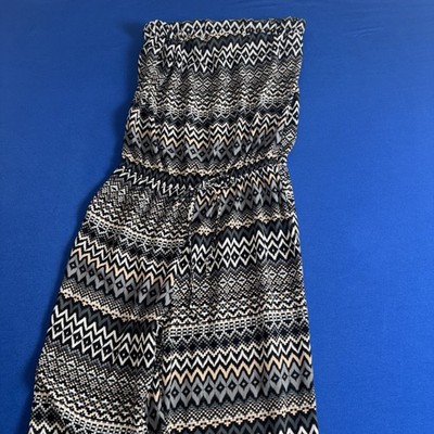 NY Invasion Strapless 1 Pc Aztec Print Gray,brown Romper Size Small Made In USA