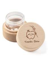 Tooth Fairy Box for Girls and Boys Wooden Cute Tooth Box with Transparent acryli