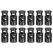 12pcs Single Hole Metal Cord Lock 0.16" Diameter Spring Stopper Fastener End