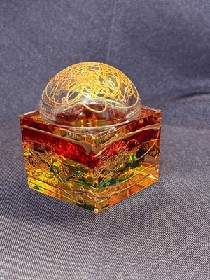 Austrian Unikat Asja Crystal Glass Box w Lid Ink Well
