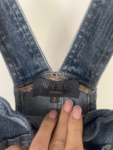 Wyse London Blue Denim Scarlett dara Scallop Dungarees Size 2 Uk 10 Rrp £210 - Picture 11 of 15