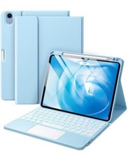 Keyboard Case w/ Trackpad for iPad Air 11", 7 Color Backlit - Sky Blue