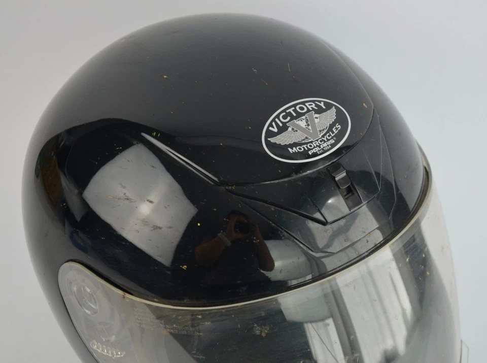 Casco de motocicleta Polaris Victory negro cara completa talla grande Foto 3 de 4