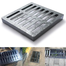 Cast Iron Drain Grate, 10  10in Outdoor Cover, Heavy 10 10in, Black