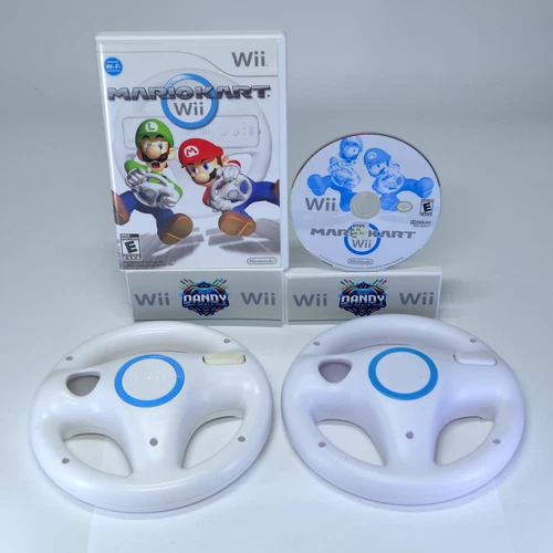 Mario Kart Wii W/ 2 Steering Wheels - Wii