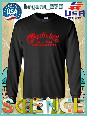Martin & Co America's Guitar Men's Long Sleeve T-Shirts American Tees Size S-5XL