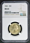 1961 Washington Quarter NGC MS 65