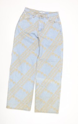 Adika Damen Jeans blau geblümt weites Bein Größe S