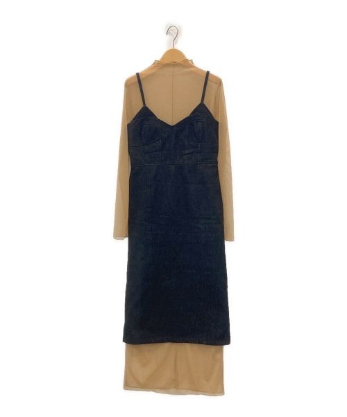 Ameri                    DENIM SHEER LAYERED DRES… - image 1