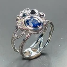 Handmade Blue Sapphire Ring 925 Sterling Silver Size 7 /R472539