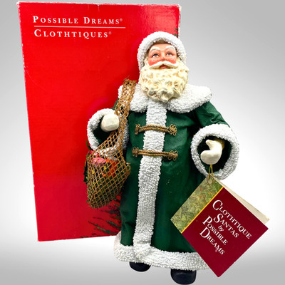 Possible Dreams Clothtique 'Santa W/ Groceries' 10'' w/OG Box  #713099 VTG 1993