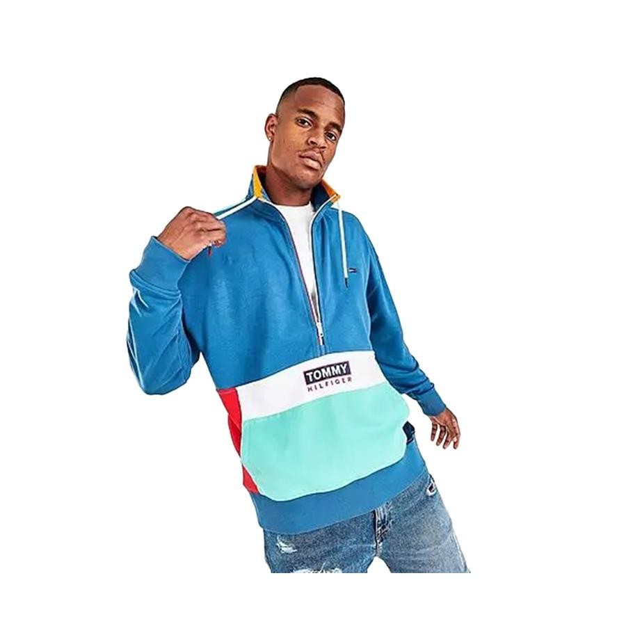 Tommy Hilfiger Denim Travis Quarter-Zip Colorblock  Mens Active Sweaters Size image 2