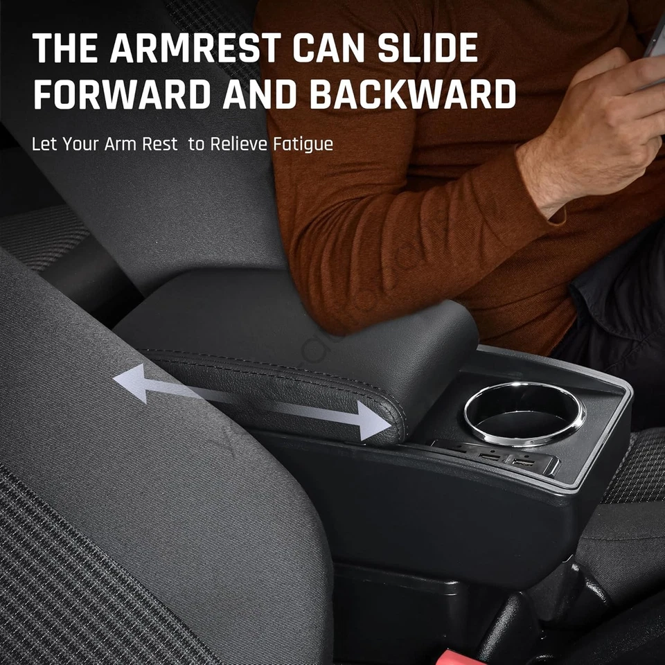 6 USB Ports Double Layer Armrest Box for Toyota bB Scion xB 2004-2006 Black Foto 4 de 4