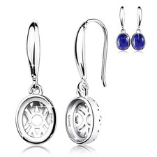Silver Earrings Blank Pair   8 10 mm Cabochon Bezel Setting Blank