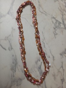 Abalone beaded  Chunky necklace 15"  Double Strand, Popover Necklace 