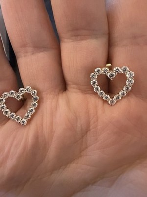 1 CTW F+/VS+ Heart Shape Lab Grown Diamond Stud Earrings 14K Yellow Gold
