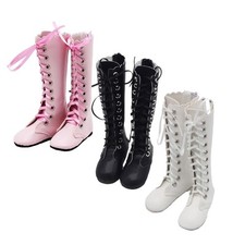 1/3 Flat Leather Boots Lace Up Shoes Boots Mid-calf Boots for BJD Doll Body
