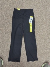 New Jockey Womens Small S Black Cropped Slit Flare Yoga Pants Athletic