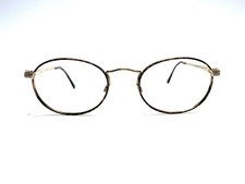 VTG Brooks Brothers Gold Tortoise Round Metal Glasses Italy B.B 1013 49 20 135