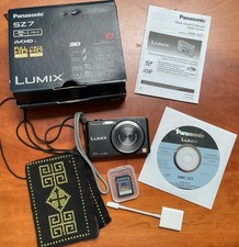 Panasonic LUMIX DMC-SZ7 Digital Camera Black Compact 10x Zoom Battery SD Card