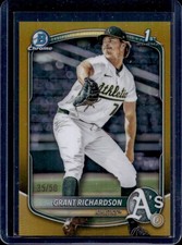 2025 Bowman Draft Grant Richardson Chrome Gold Refractor 1st #/50 Athletics
