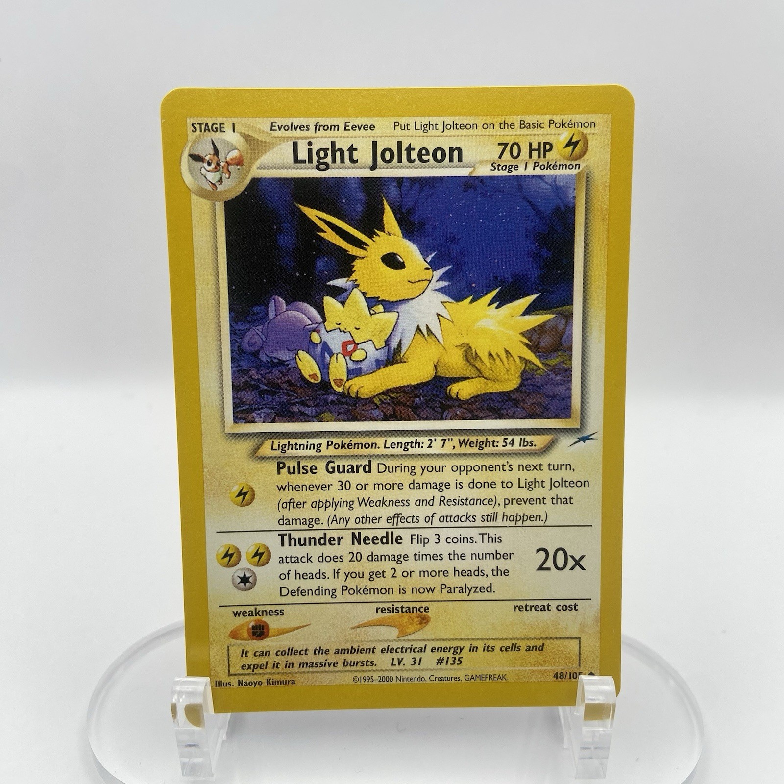 Light Jolteon 48/105 Neo Destiny NM WOTC Pokémon TCG Vintage Eeveelution