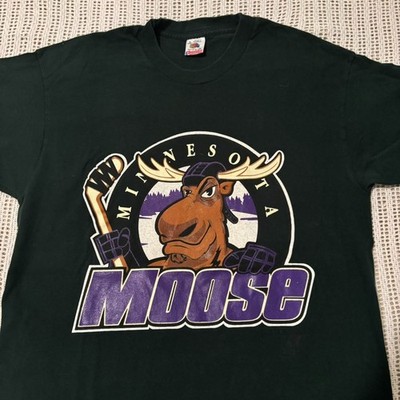 Minnesota moose 90s hockey tee shirt minor league NHL VK02373