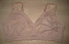 Wacoal 810334 "Soft Sense" Womens Beige Lace Wirefree Bralette Bra XL 38C/38D/DD