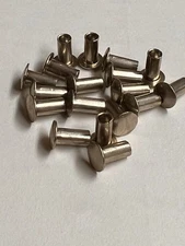 (100) 1/8 X 1/4 Semi Tubular Rivet Steel Nickel Oval Head 20–1635