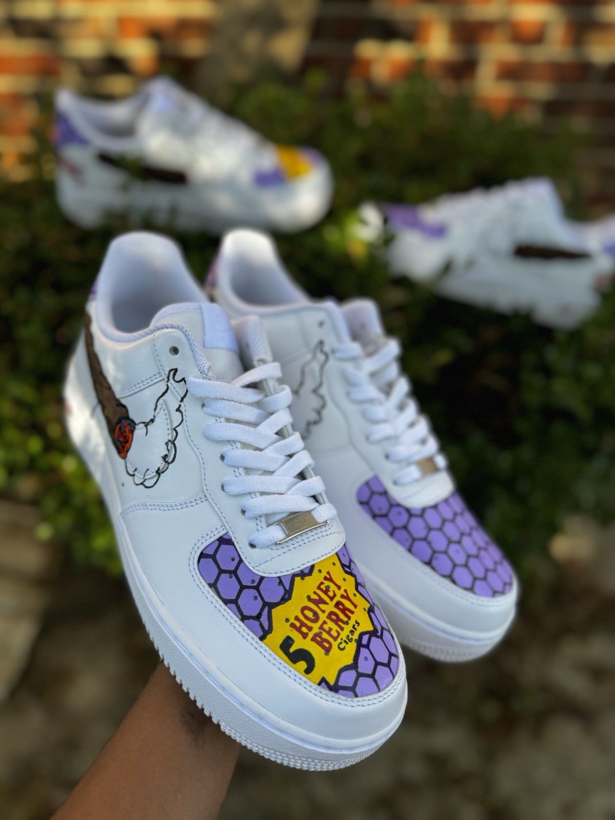 Woods Hand Painted shoes (Purple /white)