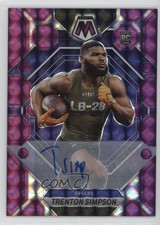 2023 Panini Mosaic Rookies Purple Prizm 1/49 Trenton Simpson #367 Auto 7ba