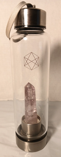 Glacce Purple Amethyst Crystal Elixir Glass Water Bottle - 第 5/7 張圖片