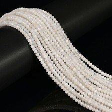 White Rainbow Moonstone Faceted Rondelle Beads 2x3mm 3x4mm 3x5mm 15.5" Strand