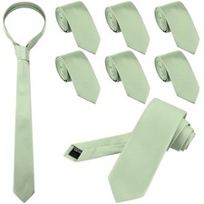 8 Pcs Men Solid Color Tie Formal Necktie Bulk Skinny Ties Wedding Business Ti...