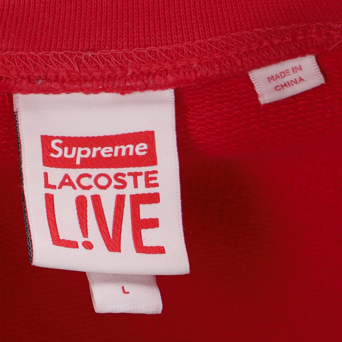 Supreme X Lacoste Crewneck Sweater In Cotton Women Red L | eBay