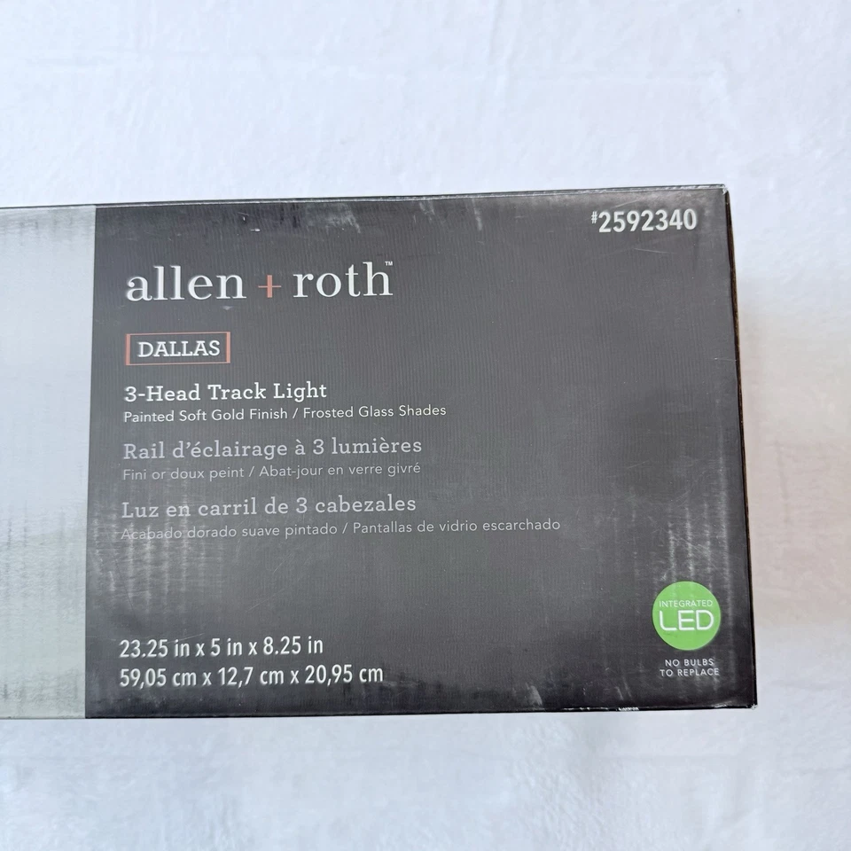 allen + roth Dallas 3 Light 23.25 in. New Soft Gold Dimmable LED Fixed Track Bar - Image 3 of 4