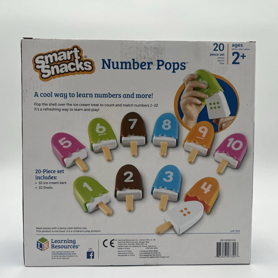Recursos de aprendizaje Snacks inteligentes Número Pop Conteo educativo Edades 2+ PreK Foto 2 de 4