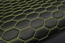 Ecopelle trapuntata AUDI RS DESIGN nero - verde / tessuto imbottito tessuto auto