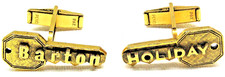 Musi Gold Key Cufflinks Vintage Barton Holiday Men  s Formal Wear Accessory Gift