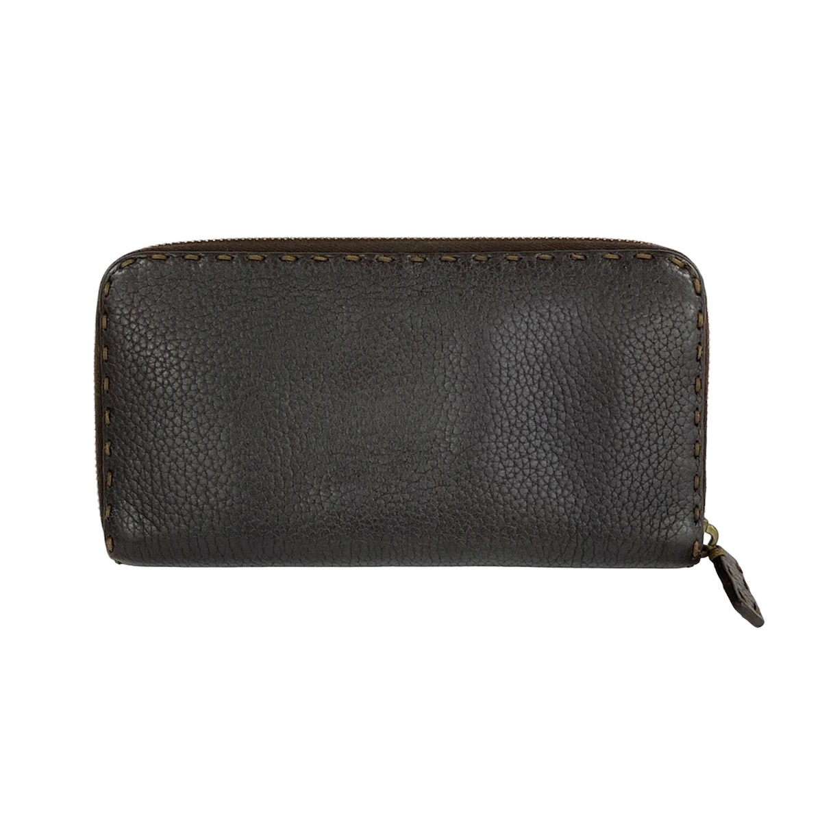 FENDI Selleria 8M0024 Dark Brown Leather Long Wallet | eBay
