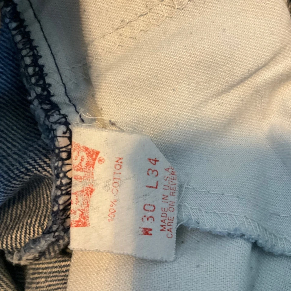 Levi's 505 Vintage Jeans 30x34 Straight Leg Denim Orange Tab Fading Whiskers - Image 2 of 4