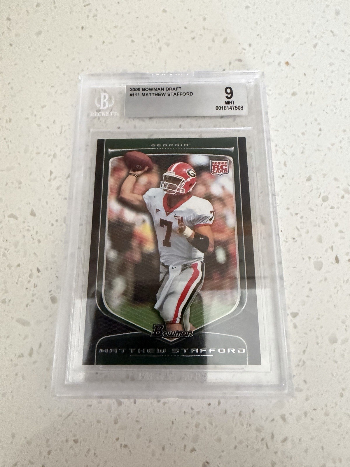 MATTHEW STAFFORD 2009 Topps BOWMAN DRAFT Rookie Card RC #111 BGS 9 MINT