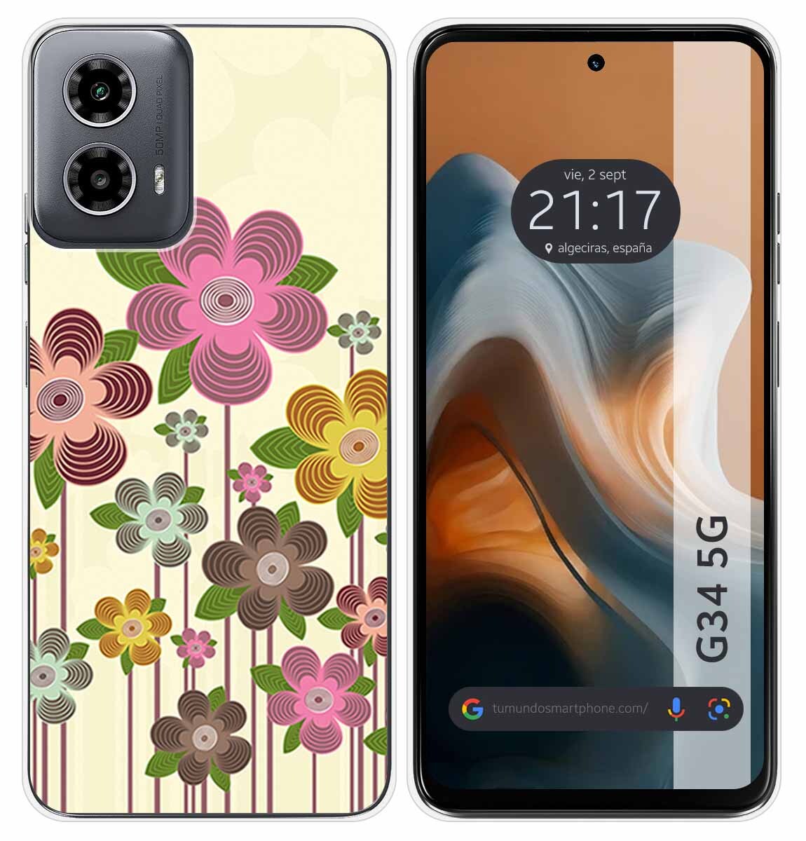 Cover Silicone per Motorola Moto G34 5G Disegno Primavera IN Fiore Disegni
